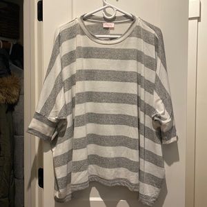 Pink Lily quarter sleeve stripped shirt, L